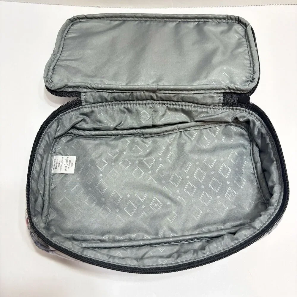 Vera Bradley Perfectly Plaid Cosmetic Bag And Brush/Pencil Bag